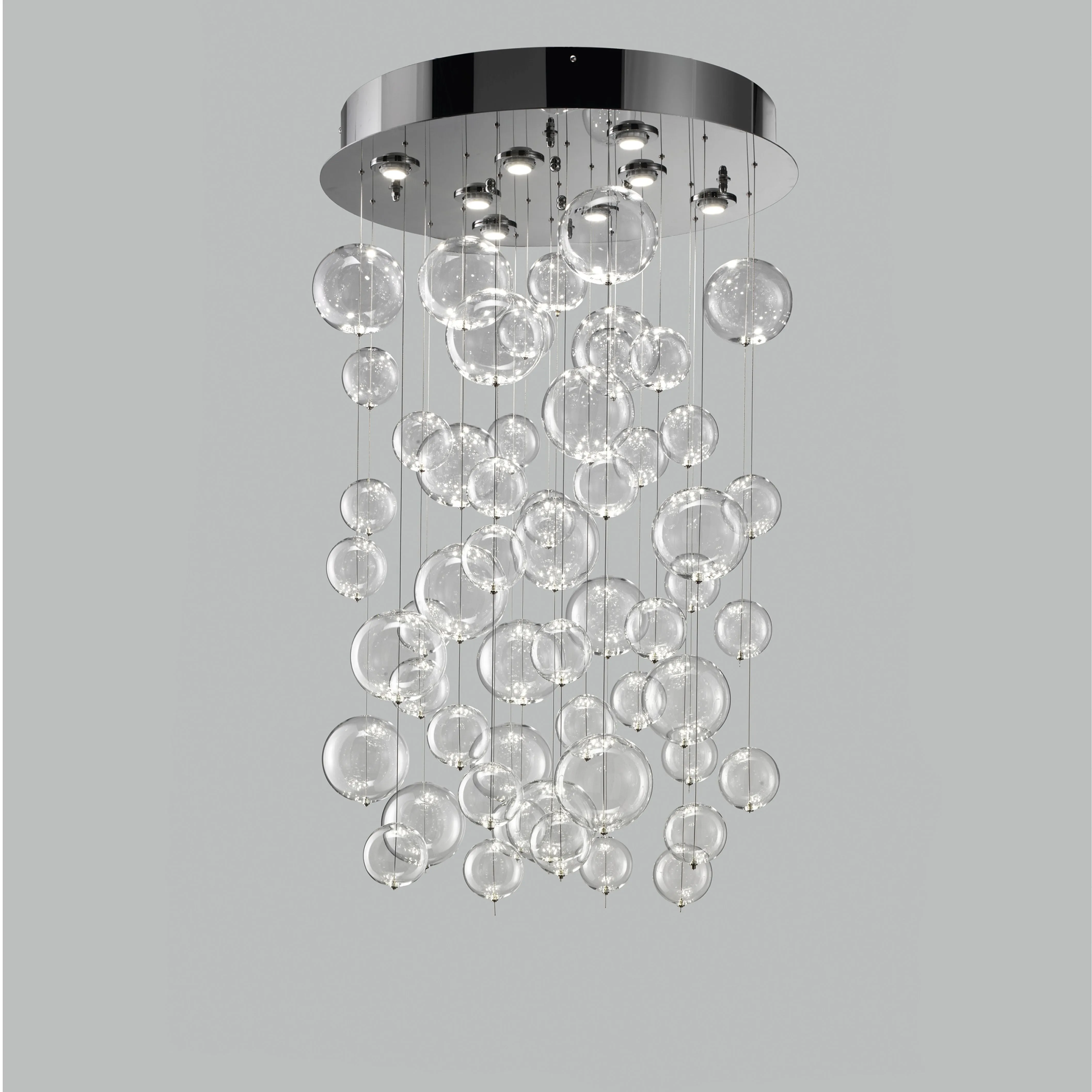 Glass globe modular pendants with circular base