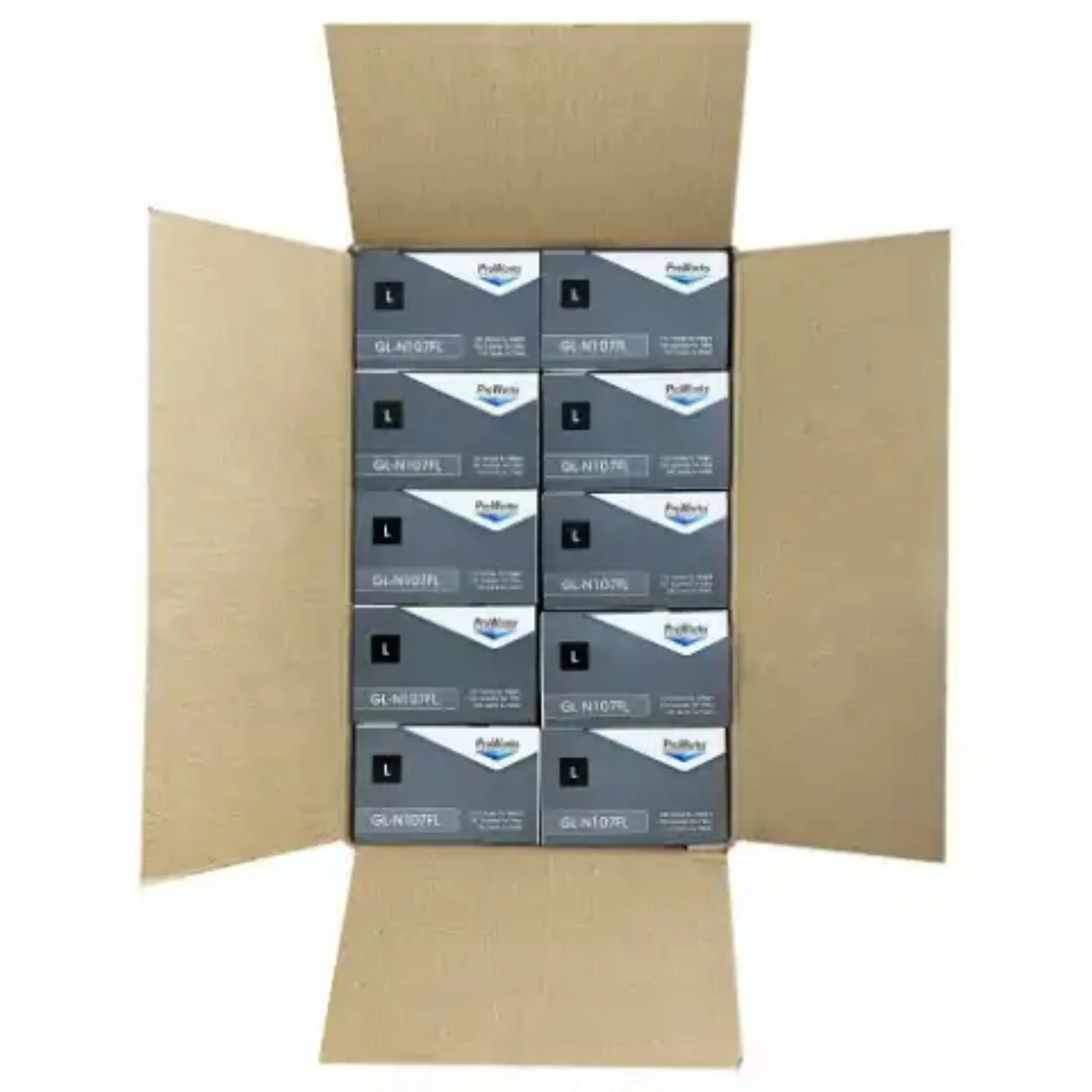 Hospeco ProWorks GL-N107FL-XL Powder Free 7 Mil Nitrile Exam Gloves, Black, X-Large, Box of 100, Case of 10 Boxes
