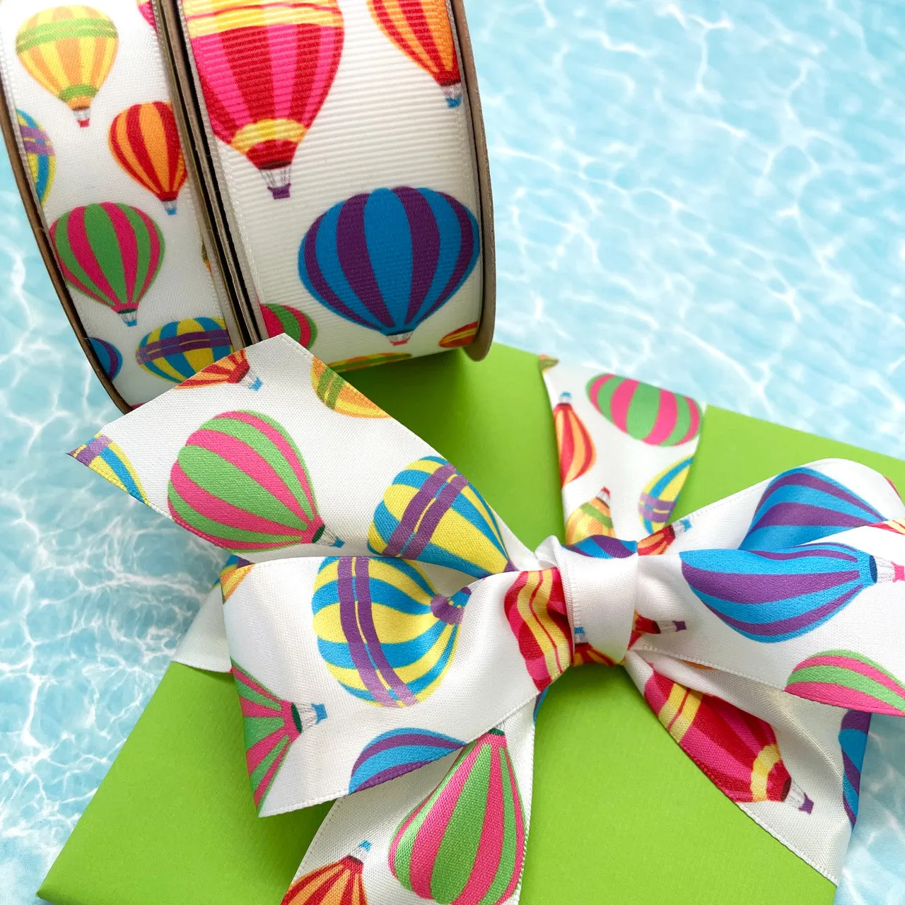Hot Air Balloon ribbon on 1.5" grosgrain
