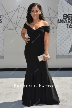 Katlynn Simone Black Off Shoulder Mermaid Celebrity Dress