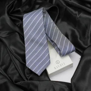 Kovove Elegant White Striped Neck Tie For Men