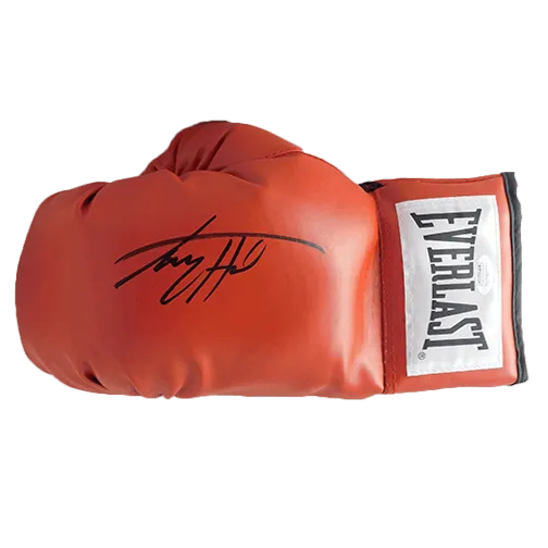 Larry Holmes Autographed Red Boxing Glove JSA