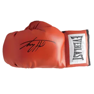 Larry Holmes Autographed Red Boxing Glove JSA