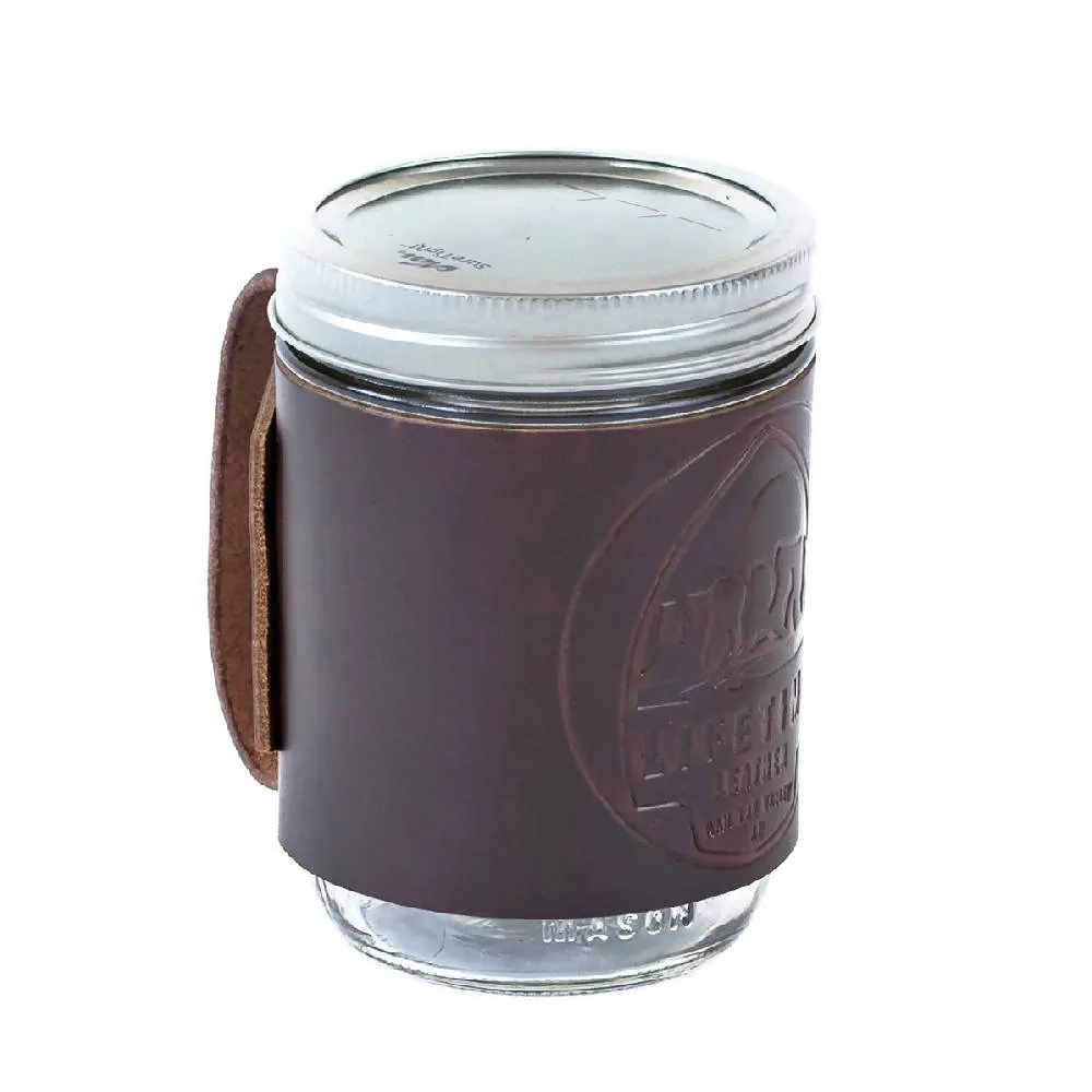 Leather Mason Jar Coozie