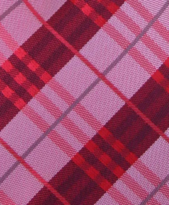 Light & Dark Red Plaid Tie
