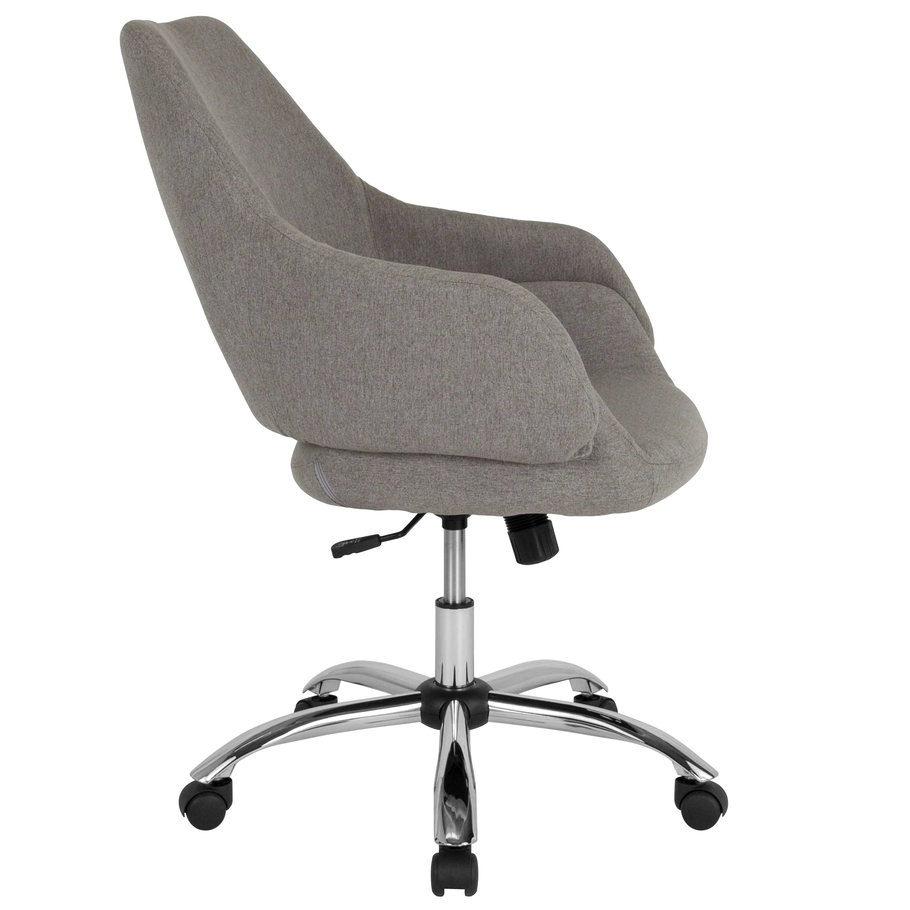 Lt Gray Fabric Mid-Back Chair CH-177280-LGY-F-GG