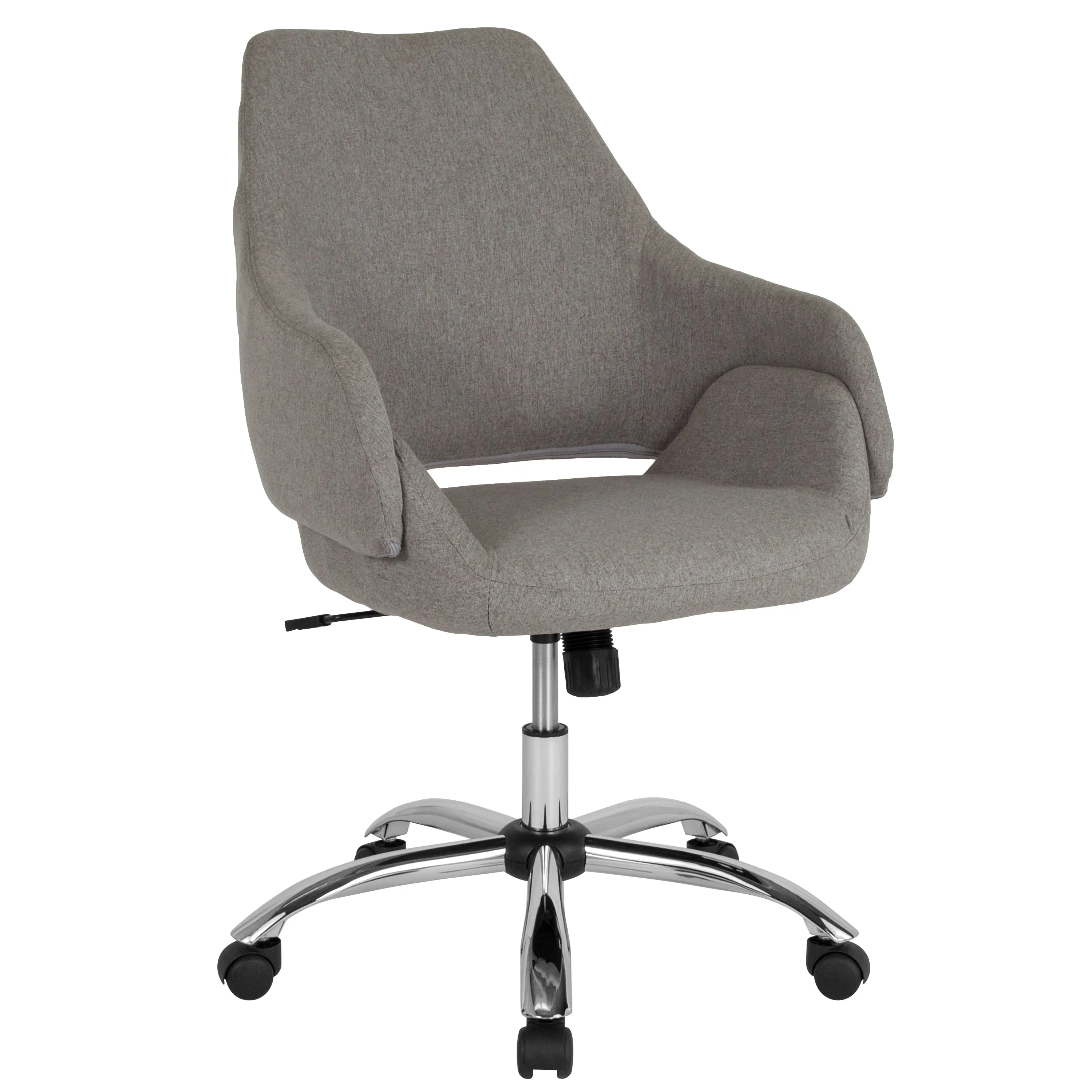 Lt Gray Fabric Mid-Back Chair CH-177280-LGY-F-GG
