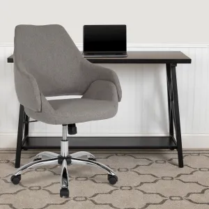 Lt Gray Fabric Mid-Back Chair CH-177280-LGY-F-GG