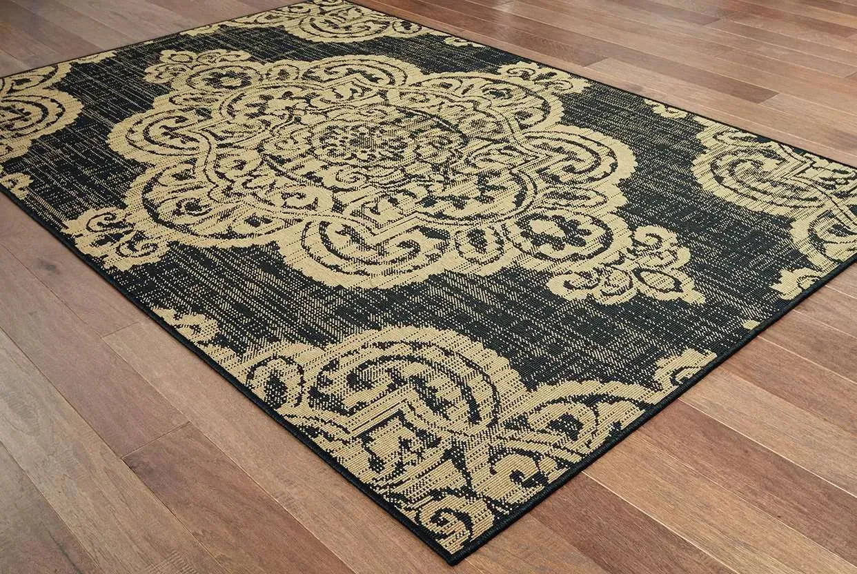 Marina 5929K Black Tan Rug