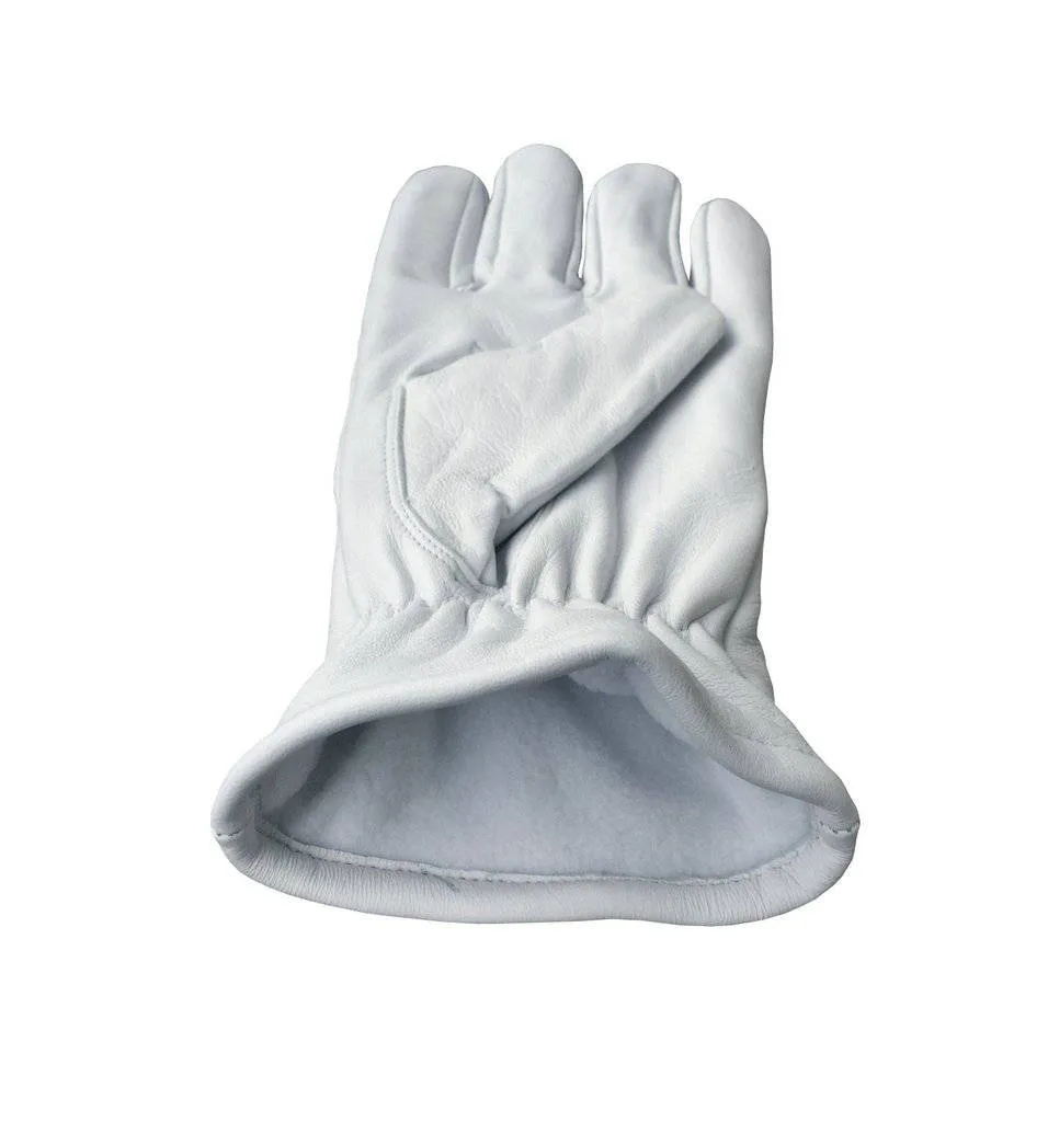 Master Mason Blue Lodge Gloves - White Leather with Blue Square & Compass