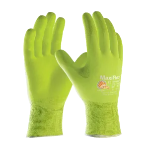 MaxiFlex® Ultimate™ 34-874FY Hi-Vis Seamless Nitrile Grip Work Gloves