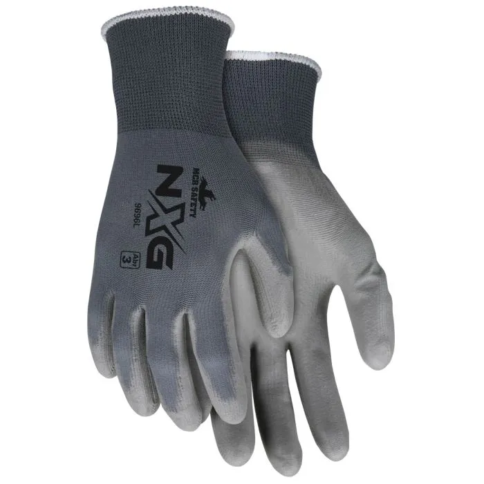 MCR Safety NXG 9696XXXL Ultra Tech Gray PU, Palm Nylon 13 Gauge, Gray, 2X-Large, 1 Dozen