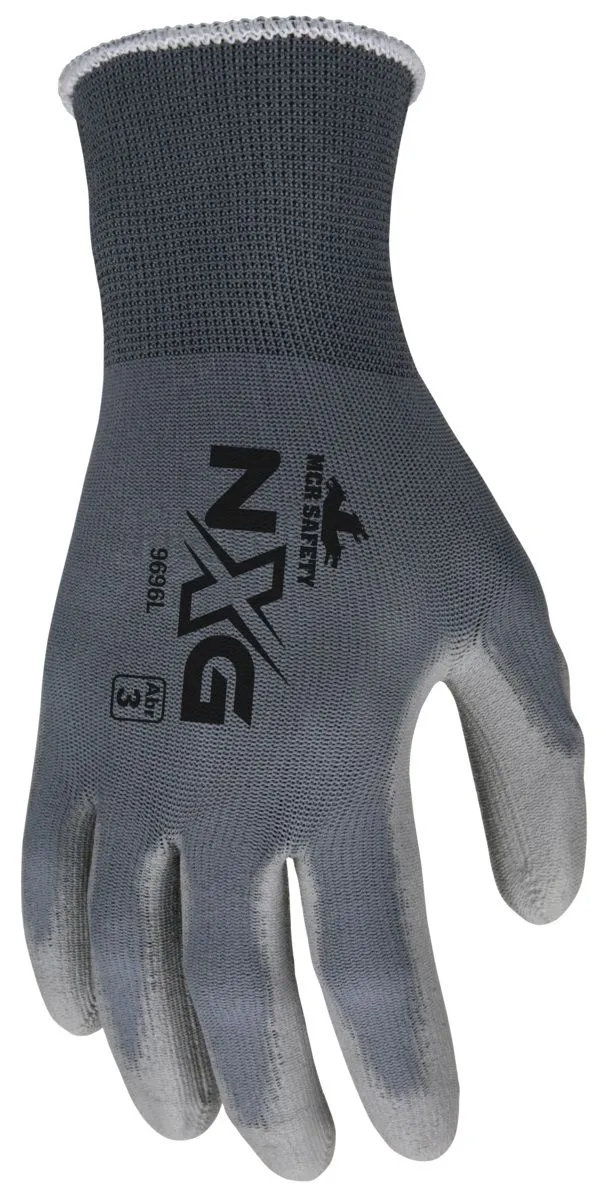 MCR Safety NXG 9696XXXL Ultra Tech Gray PU, Palm Nylon 13 Gauge, Gray, 2X-Large, 1 Dozen