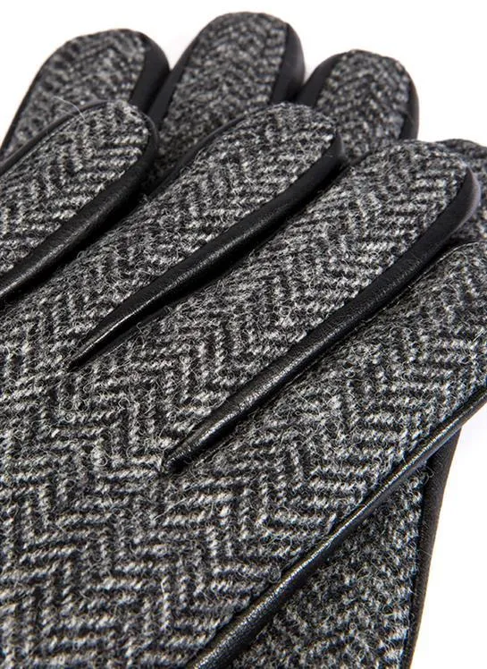 Men's Heritage Cashmere-Lined Abraham Moon Herringbone Tweed and Leather Gloves