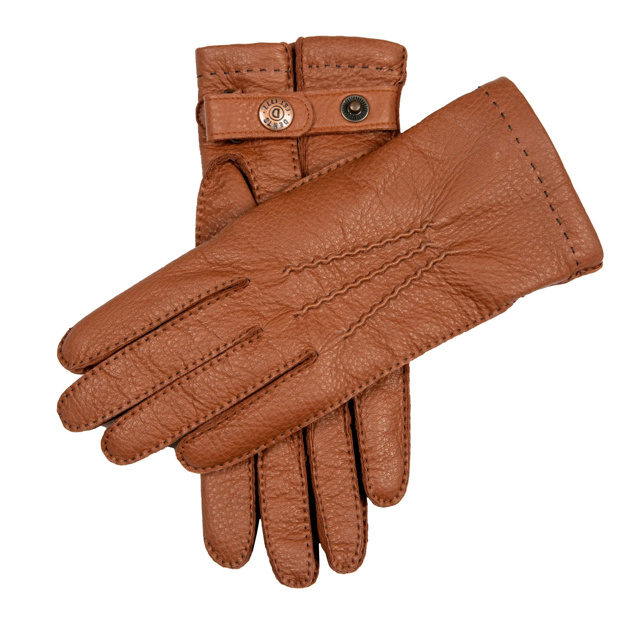 Men's Heritage Handsewn Three-Point Cashmere-Lined Deerskin Leather Gloves
