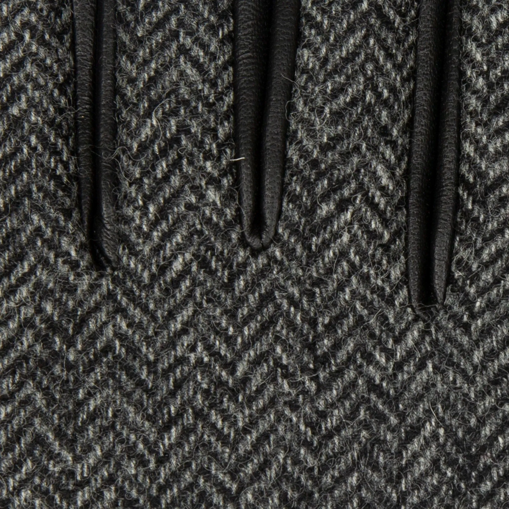 Men’s Heritage Touchscreen Cashmere-Lined Abraham Moon Herringbone Tweed and Leather Gloves