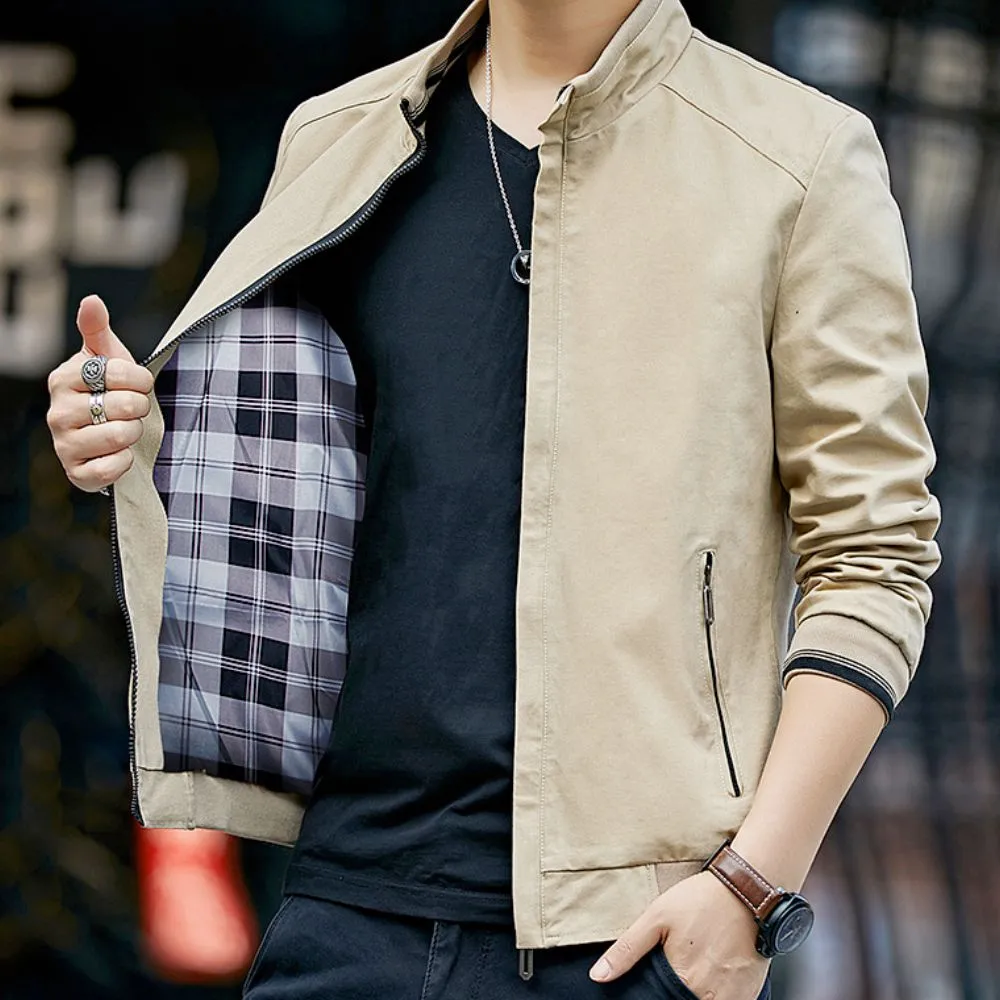 Mens Zip Up Casual Short Jacket