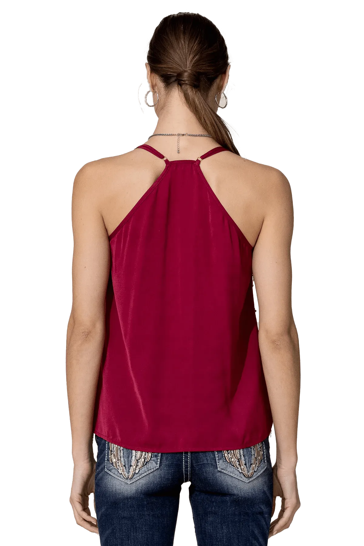 Miss Me Red Sequin Fringe Top