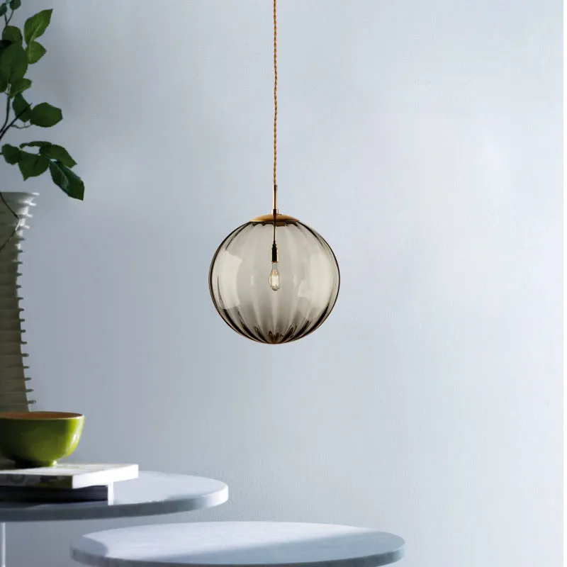Modern Led Hanging Lamp Wave Glass Ball Pendant Light