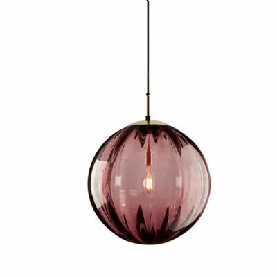 Modern Led Hanging Lamp Wave Glass Ball Pendant Light
