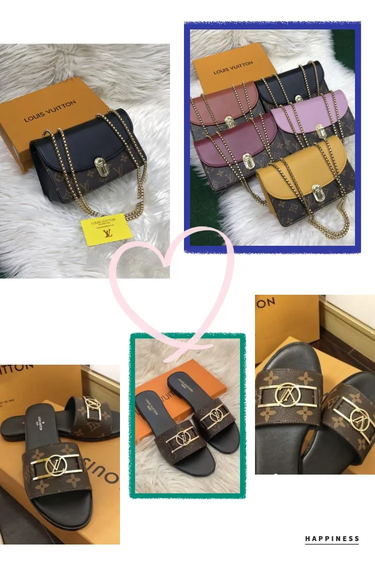 New LV Combo Slippers   Bag