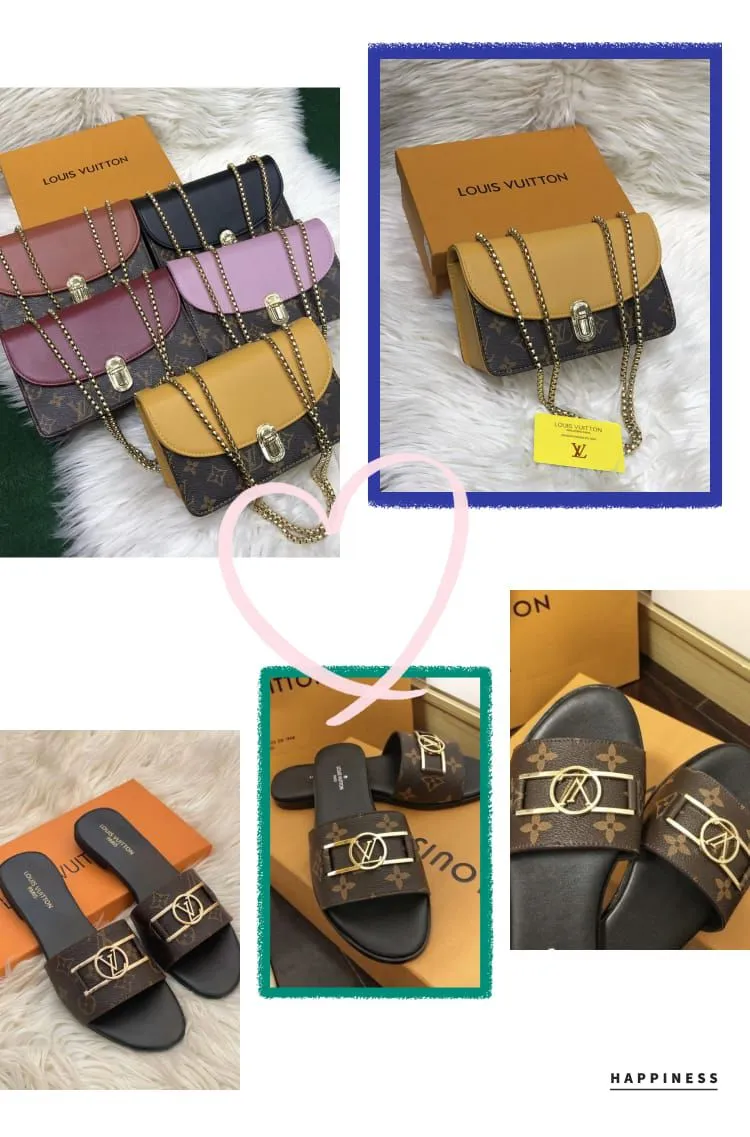 New LV Combo Slippers   Bag