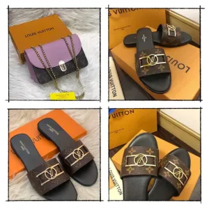 New LV Combo Slippers   Bag