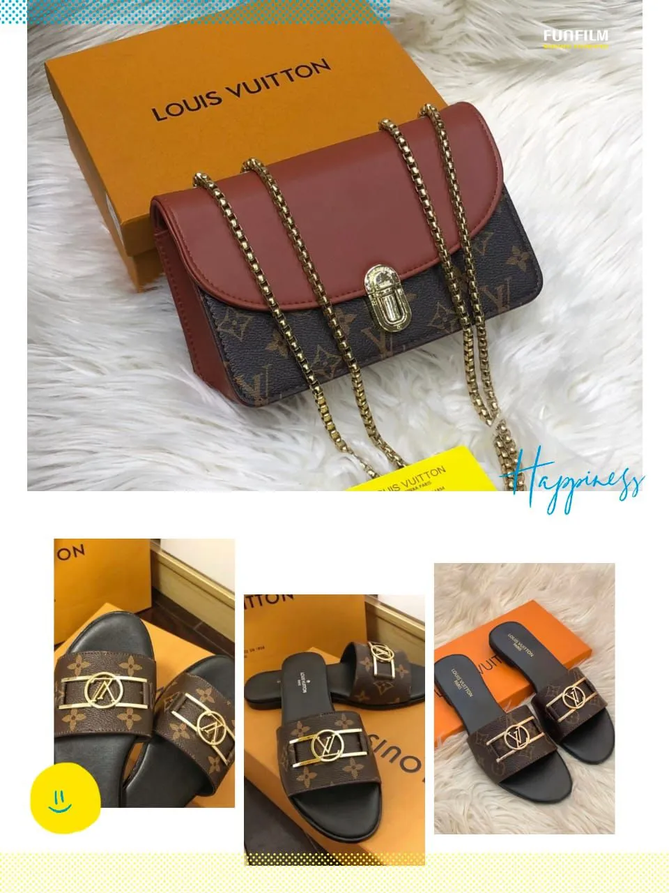 New LV Combo Slippers   Bag