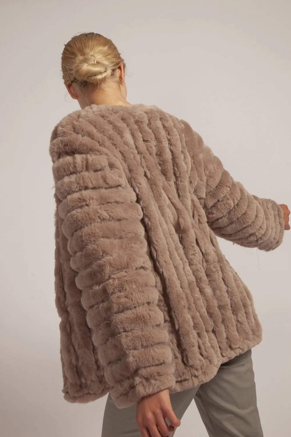 Oda Faux Fur & Suedette Coat