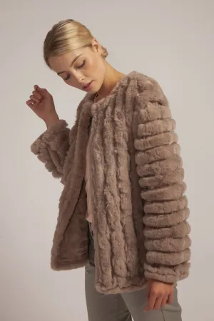 Oda Faux Fur & Suedette Coat