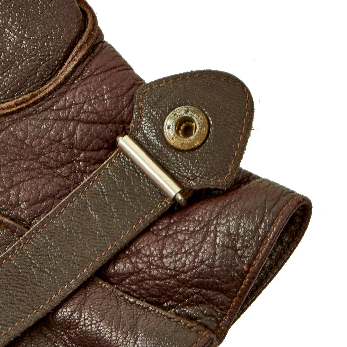 Original German WWII Luftwaffe Short Wool Lined Leather Fingerhandschuhe Flight Gloves