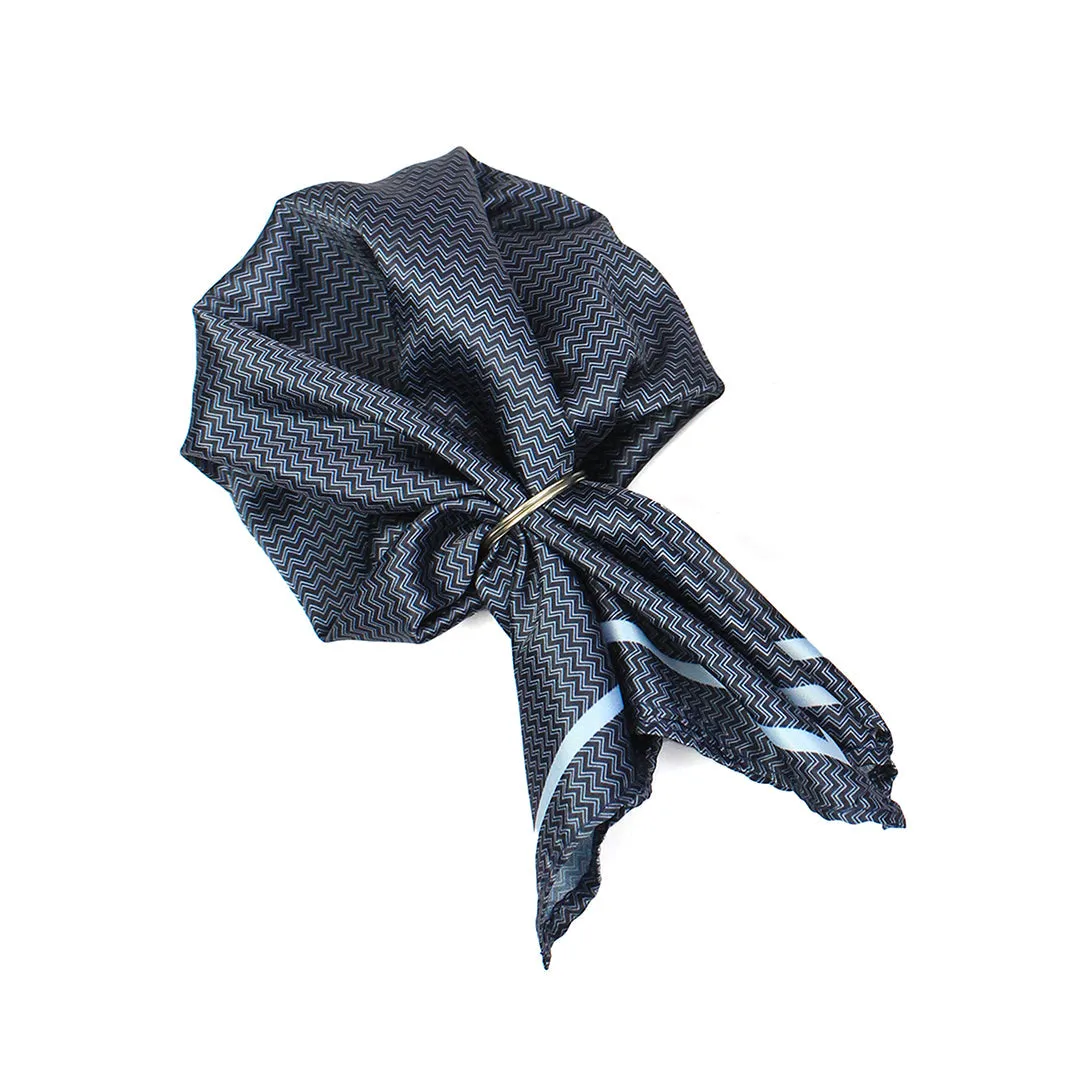 Peluche Shadow Wave Dark Grey Broad Neck Tie & Pocket Square Set for Men