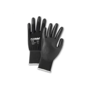 PIP G-Tek 713SUCB PosiGrip Nylon Glove with Polyurethane Coated Flat Grip, Black, Box of 12