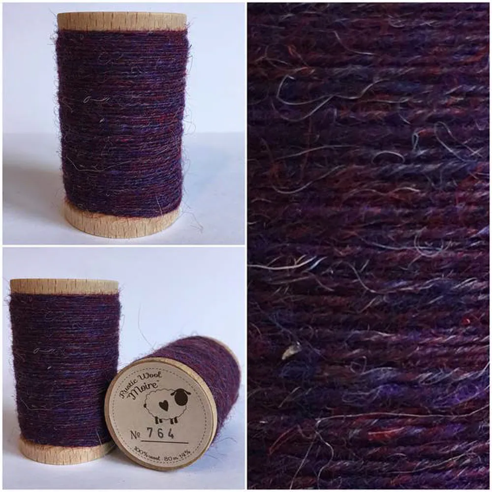 PURPLE MASH Hand Dyed Fat EIGHTH Wool Fabric for Wool Applique and Rug Hooking