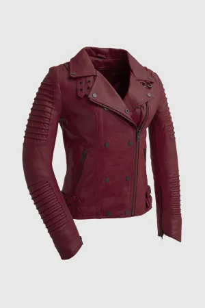 Queens Women's Leather Jacket Oxblood (POS)