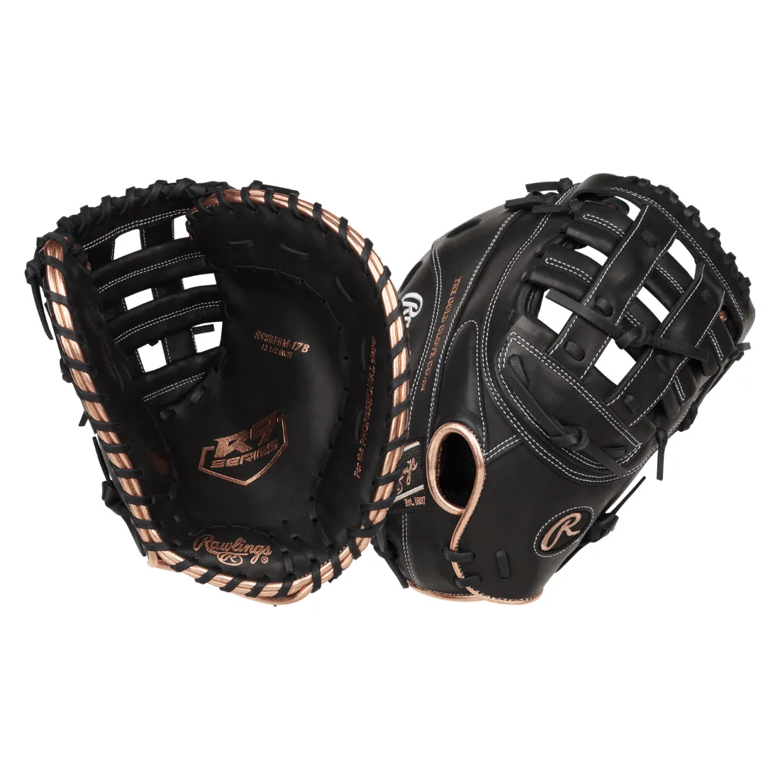 Rawlings R9 Series 12.5-inch Fastpitch First Base Mitt: R9SBFBM-17B
