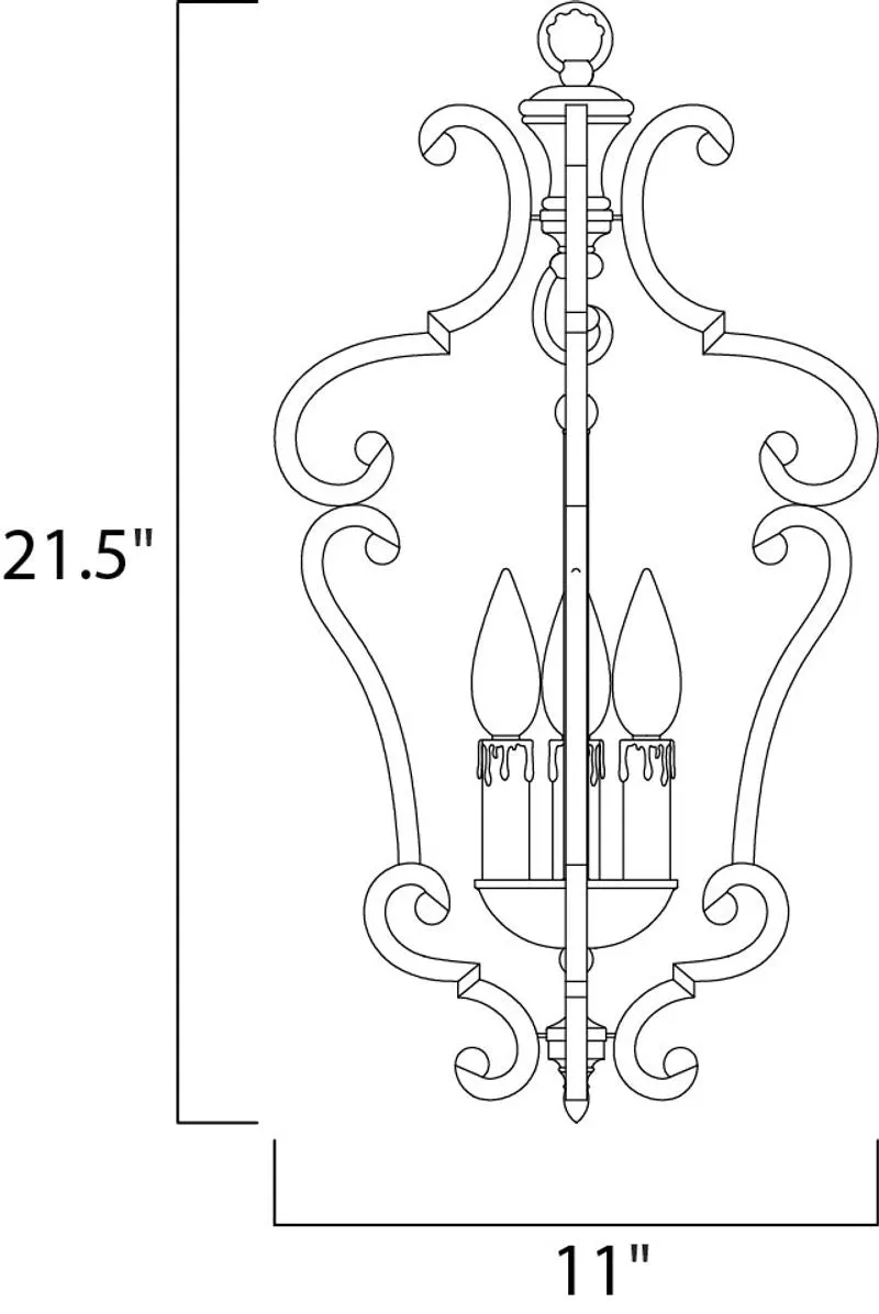 Richmond 11" 3 Light Entry Foyer Pendant in Colonial Umber
