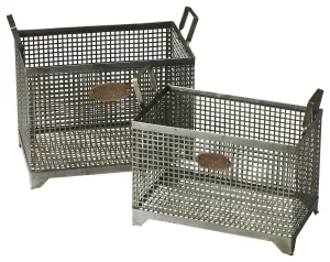 Rowley Iron Storage Basket Set in Gray  2549016