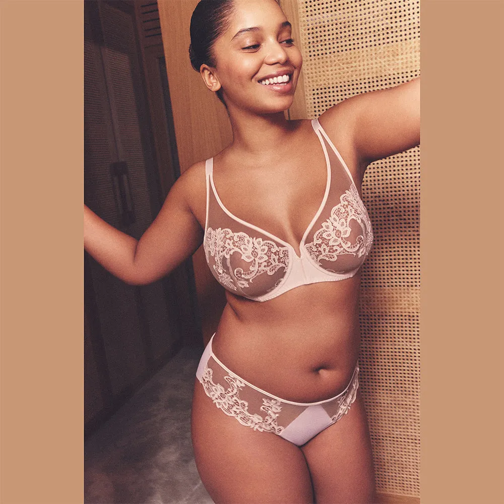 Saga Pink Nude Full Cup Plunge Bra