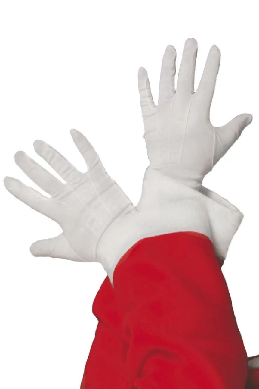 Santa Gloves, White