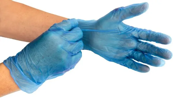 Sax Disposable Vinyl Gloves - Blue - Medium - Pack of 100