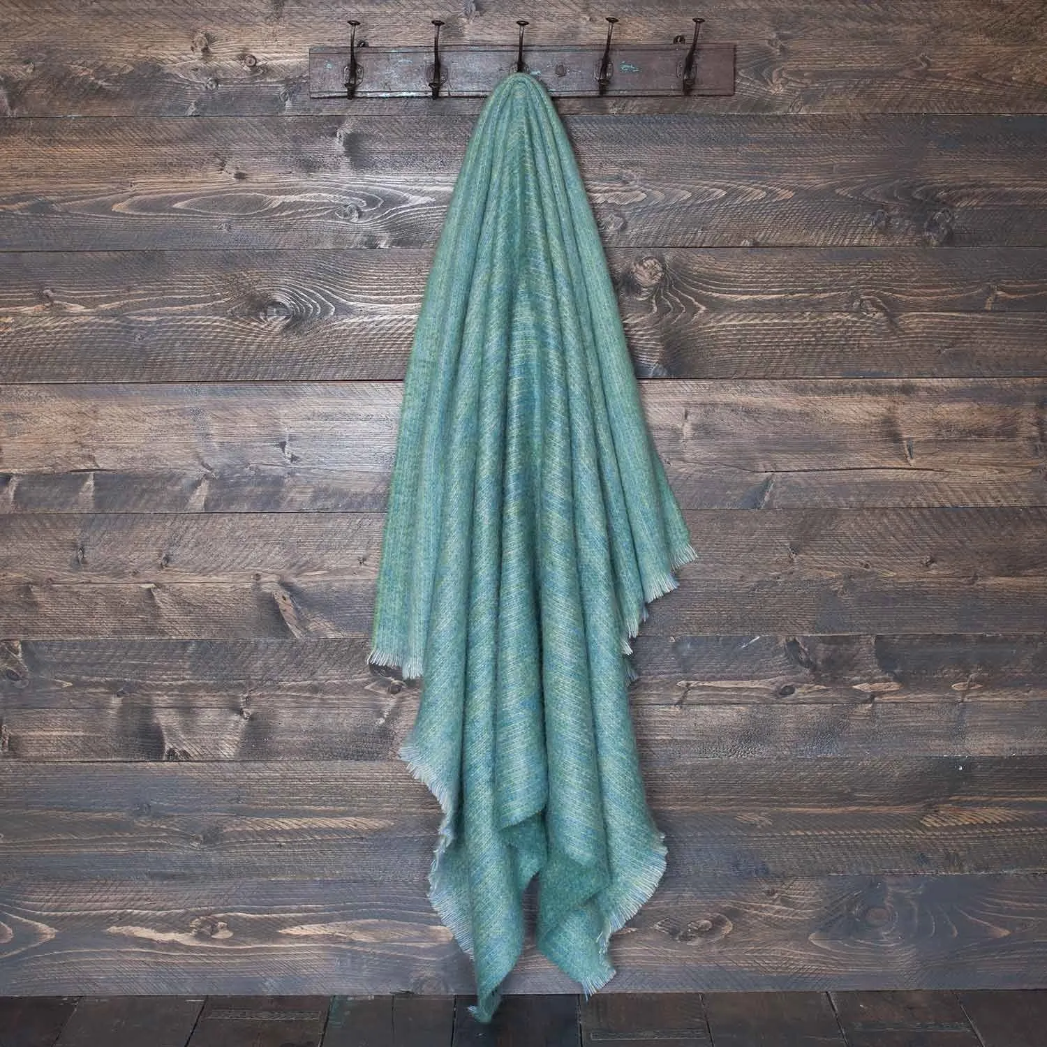 Sea Glass Green Mohair Throw