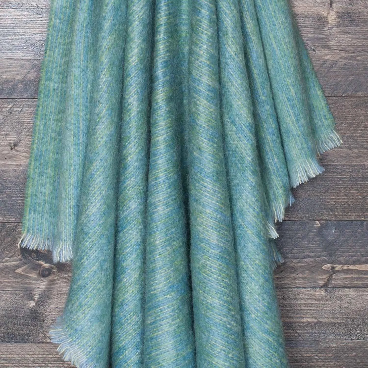 Sea Glass Green Mohair Throw