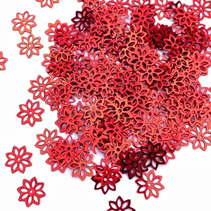 Sequins - Flower - 9mm - Flat - Bright Red (S222)