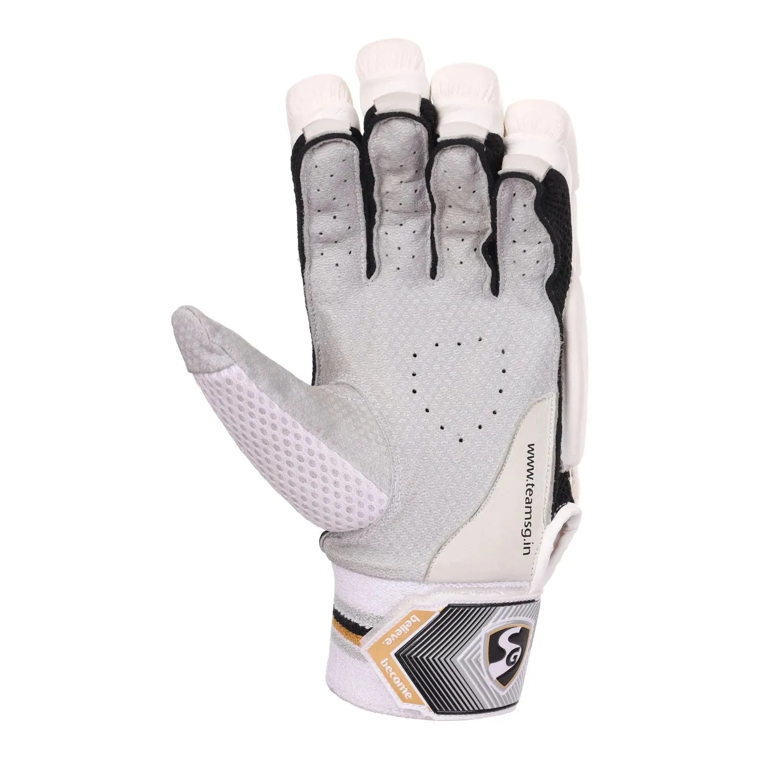 SG Hilite White Adults Cricket Batting Gloves