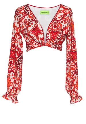 Siciliana - Rosa Crop Top (Red)