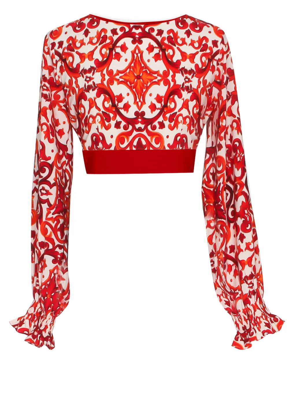 Siciliana - Rosa Crop Top (Red)