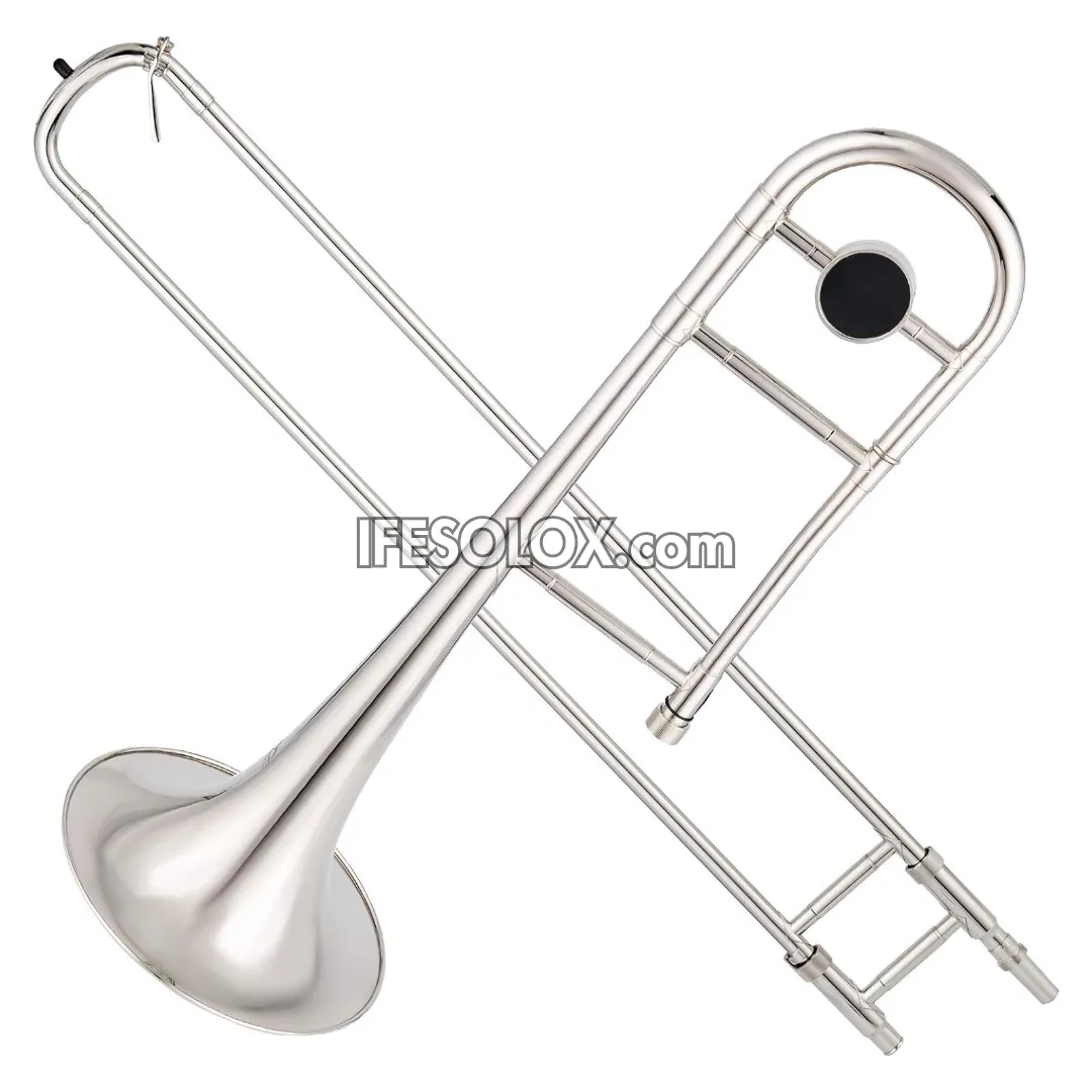 Silver B-Flat Tenor Slide Trombone for Beginners, Professionals and Concerts - Brand New