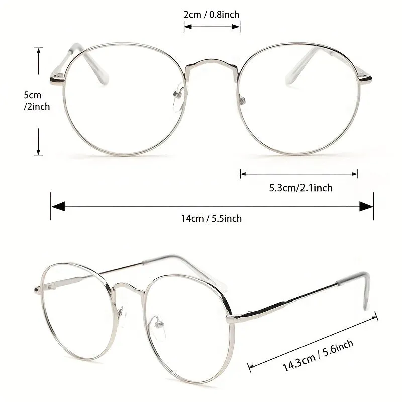Stylish Round Metal Frame Fashion Glasses Perfect for Gifting