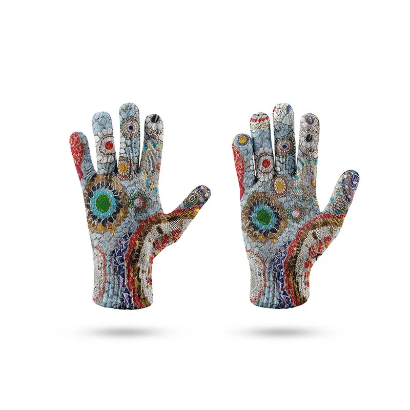TEEK - Printed Pearl Agate 3D Knit Gloves